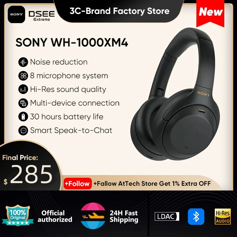 Sony WF-1000XM4 Bluetooth Truly Wireless Noise Cancelling Headphone  Optimised for Alexa and Google Assistant with Built-in mic - AliExpress