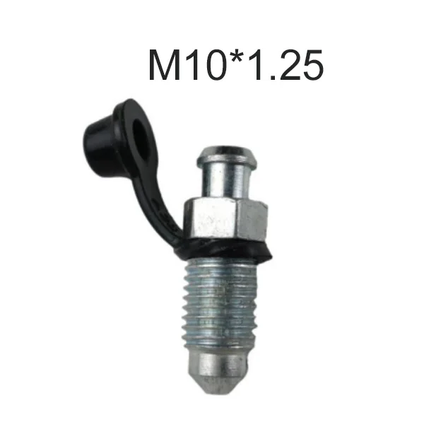 Motorcycle Brake Pump Calipers Exhaust Bleed Screw M8 M10 1.25 1.0 Picth with Rubber Dust Cap for Moped Scooter