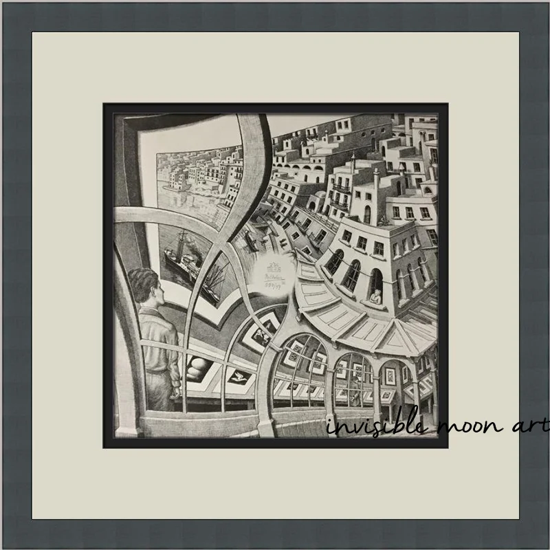 M.C. Escher MC Escher 갤러리 태양과 달 추상 예술 작품, 캔버스 페인팅, 벽 인쇄 그림, 방 홈 데코