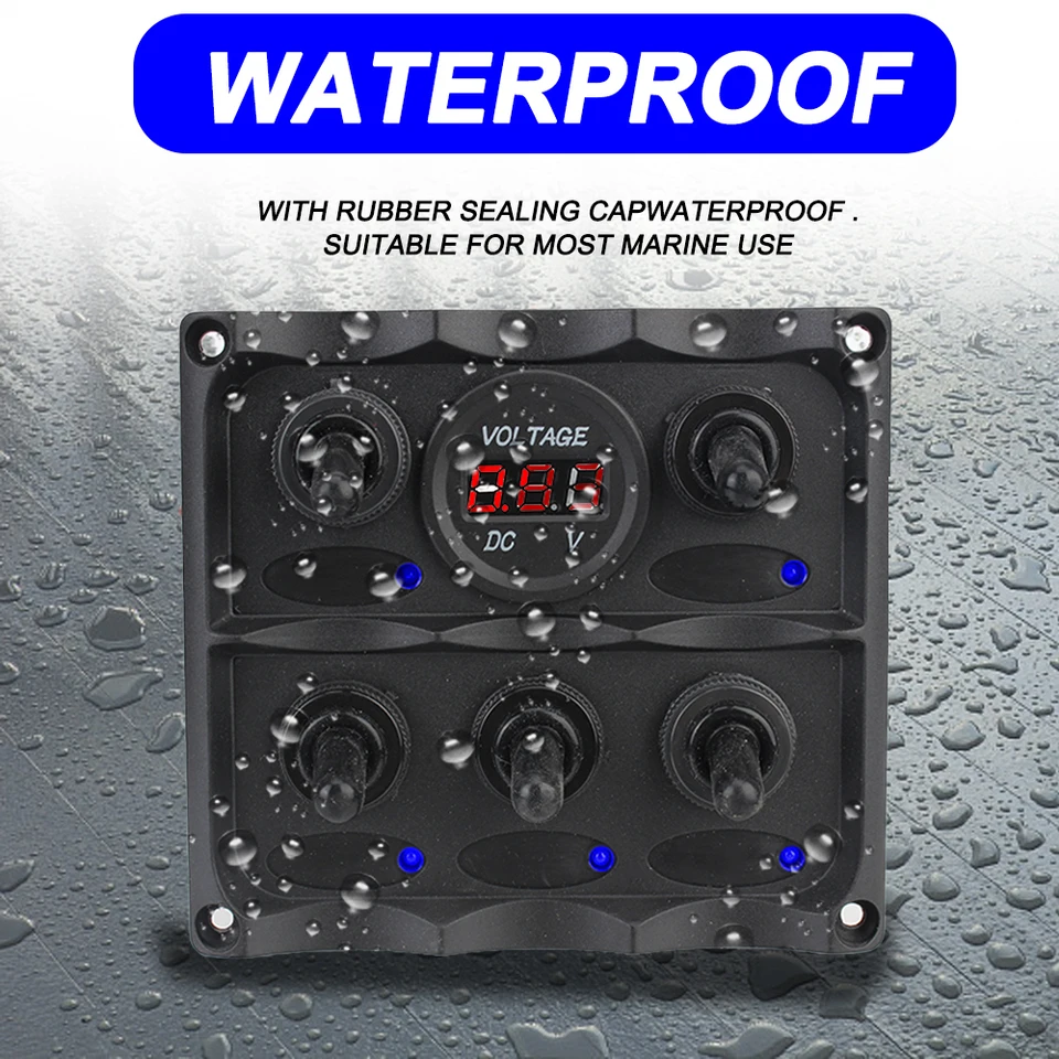 Pannello Interruttore 5 Gang Con Voltmetro E USB PD/QC3.0 - Per Auto E Barche - Foto 3