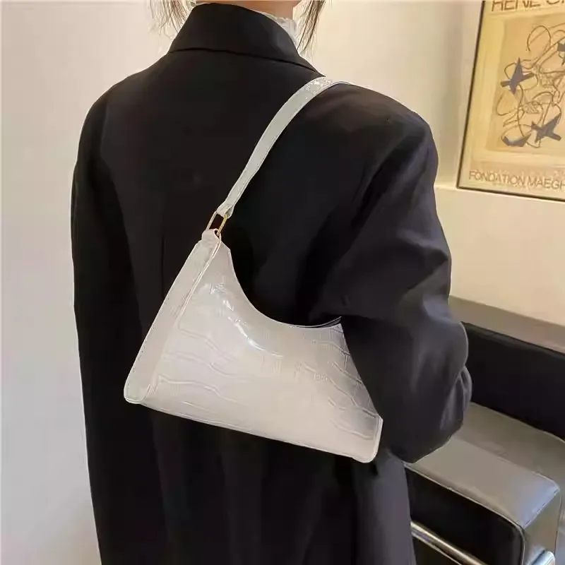 Alligator Pattern PU Leather Handbag - Womens Small Armpit Messenger Bag