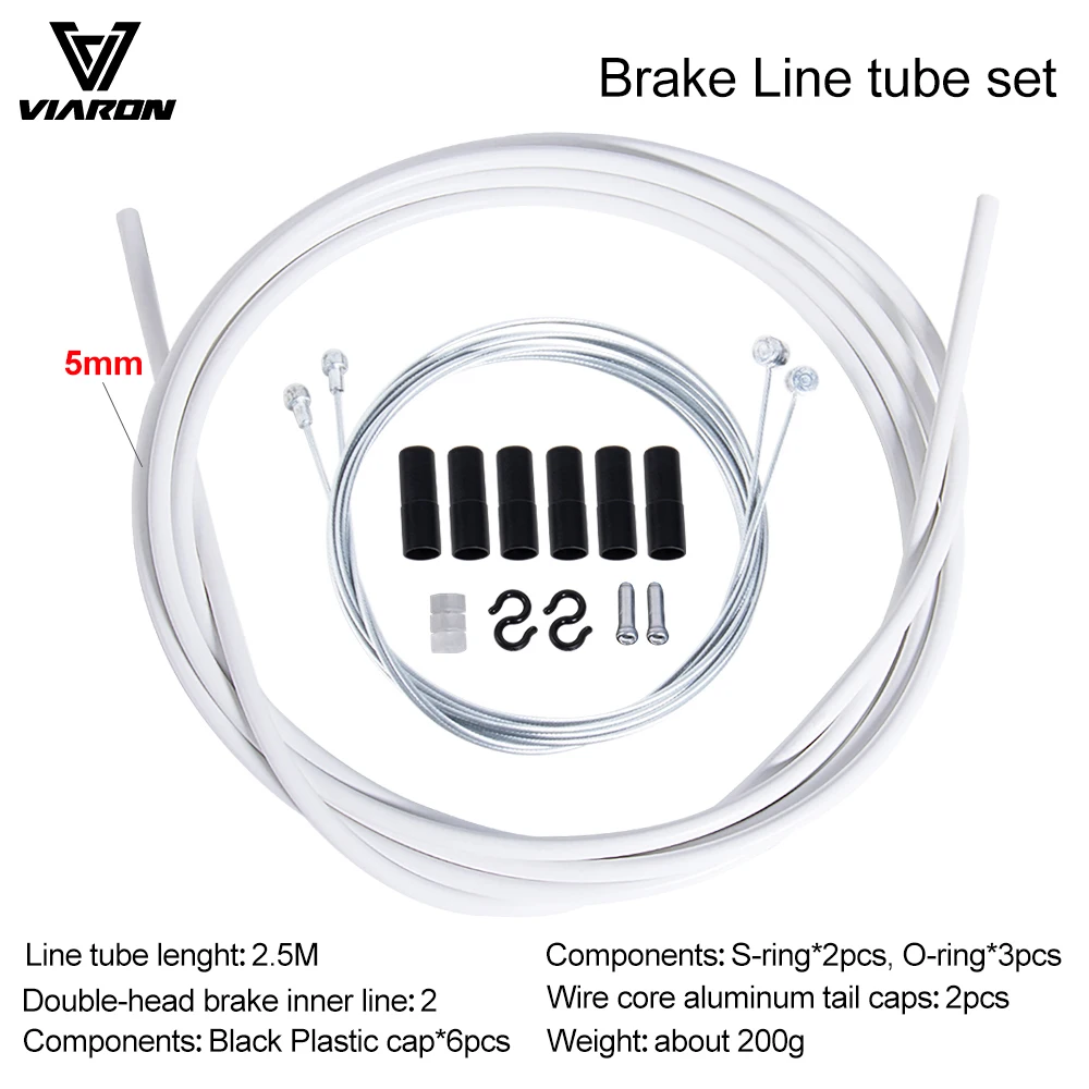 High-Quality Multi-Color Bicycle Brake Cable Set - 2.5m Length, 5mm Diameter