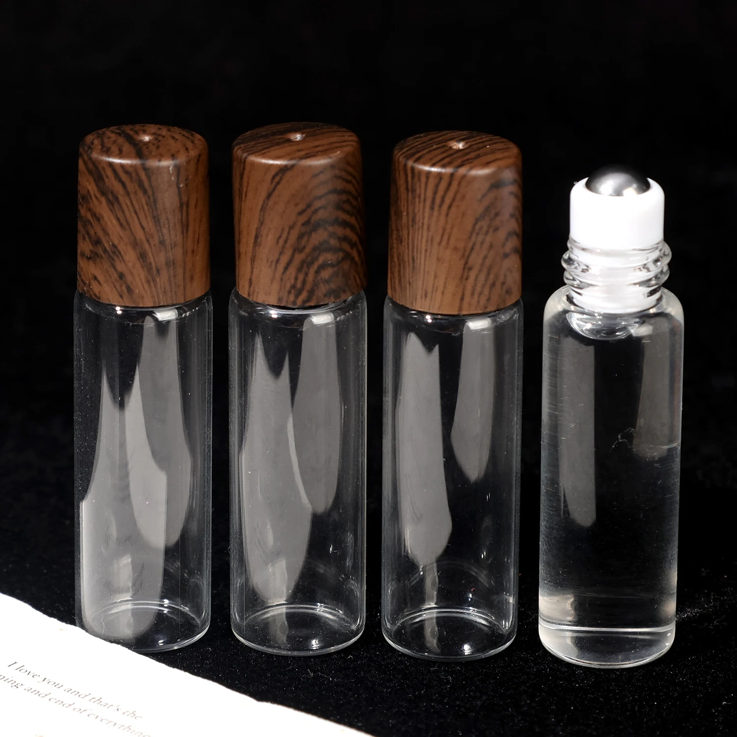 Glass Essential Oil Roller Bottles Refillable Cosmetic Containers