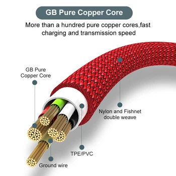 NNBILI 6A Extra Long Data Cable Nylon USB C Fast Charging Cable for Samsung Huawei Xiaomi Data Wire Cord Charger Cables 5m/8m 6