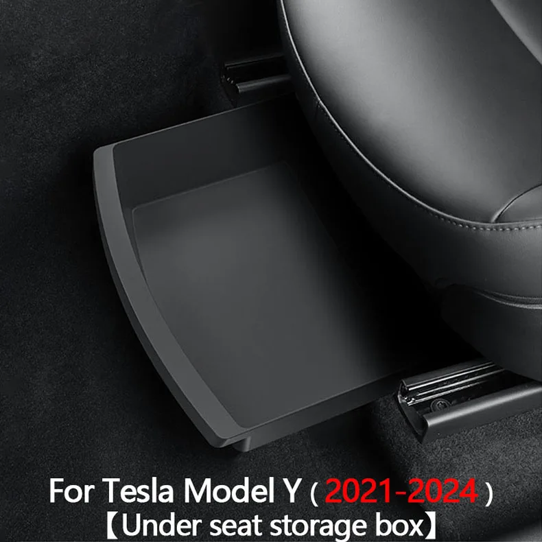 For Tesla New Model Y 2021-2025 Juniper Front Seats Under Seat Drawer TPE Stora