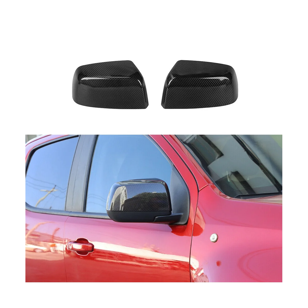 

Чехол для зеркала заднего вида, Обложка для бокового зеркала, рамка, наклейка для Chevrolet Колорадо, GMC, Каньон 2014-2022, ABS, углеродное волокно