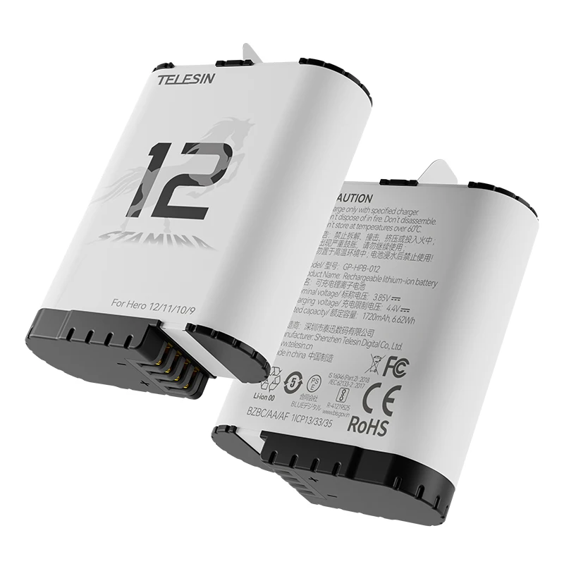 TELESIN Endurence Battery For GoPro Hero 12 11 10 1750 mAh
