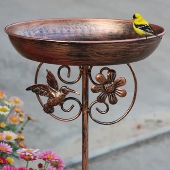 Decorative Metal Bird Bath Feeder Stand 1