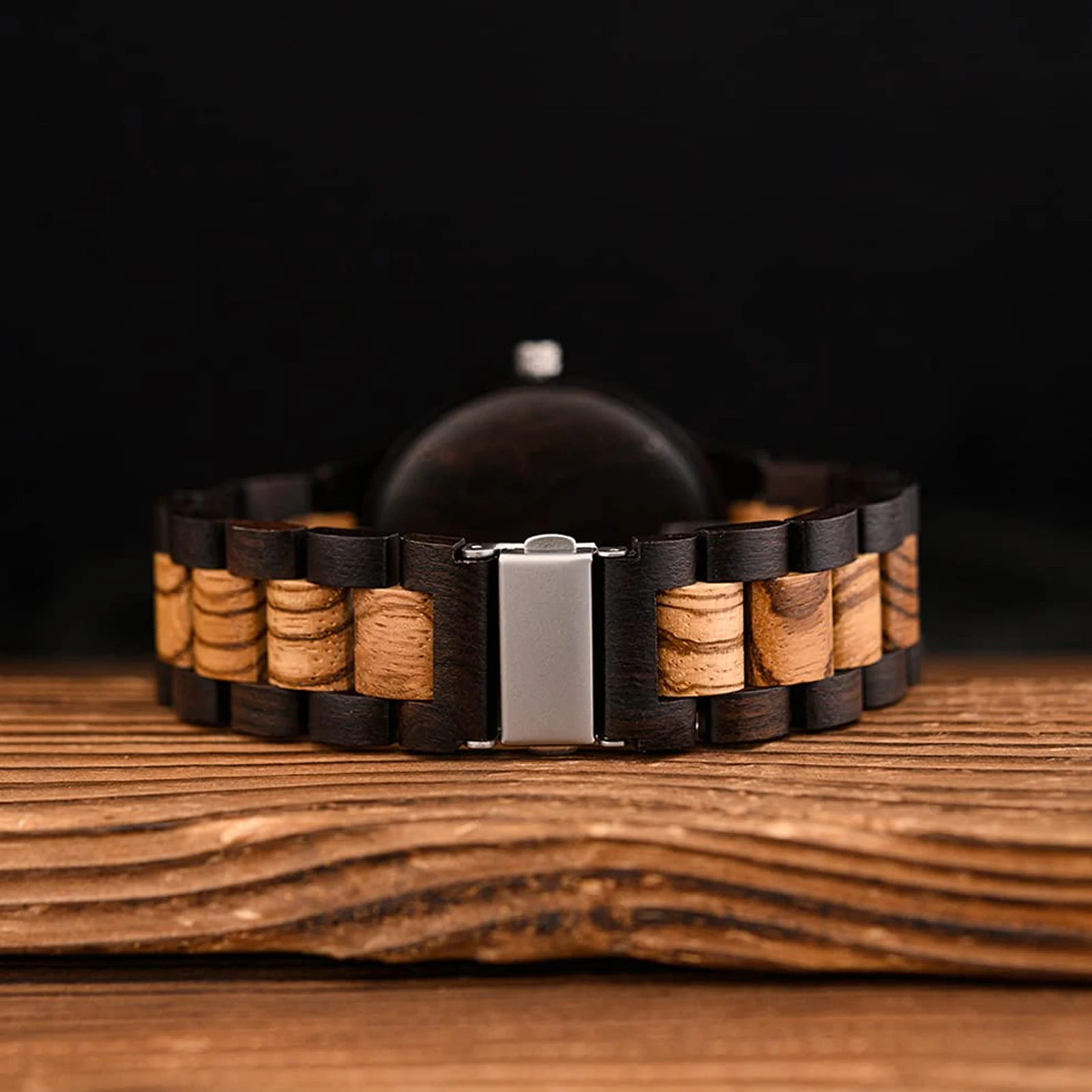 Wooden Viking Odin Horn Watch, Three Legged Norse Mythology Rune Symbols Quartz wristwatches, Men Vintage Adjustable Strap Chain