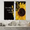 Sunflower Kitchen Curtains Motivational Floral Quote for Women Butterfly Flower  Art Printed Small Bedroom Window Drapes Fabric 4