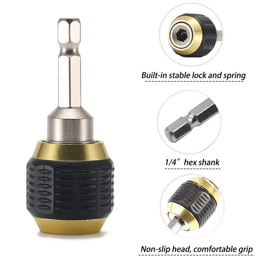 Large Head Pop-up Quick Release Self-locking Hexagonal Handle Extension Rod Electric Drill Driver Conversion Screwdriver Tool