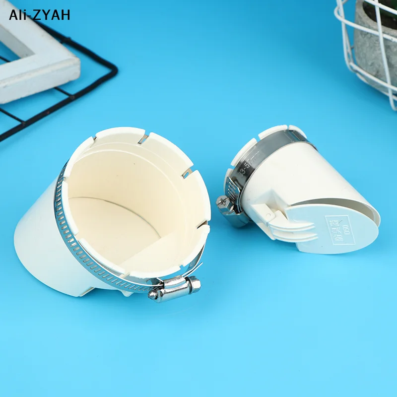 【R1a】50-160mm 배수관 바닥 배수구 화이트 스트레이너 플러그(클램프 포함) PVC 역류 방지 냄새 방지 밸브 하수구 헤어 필터