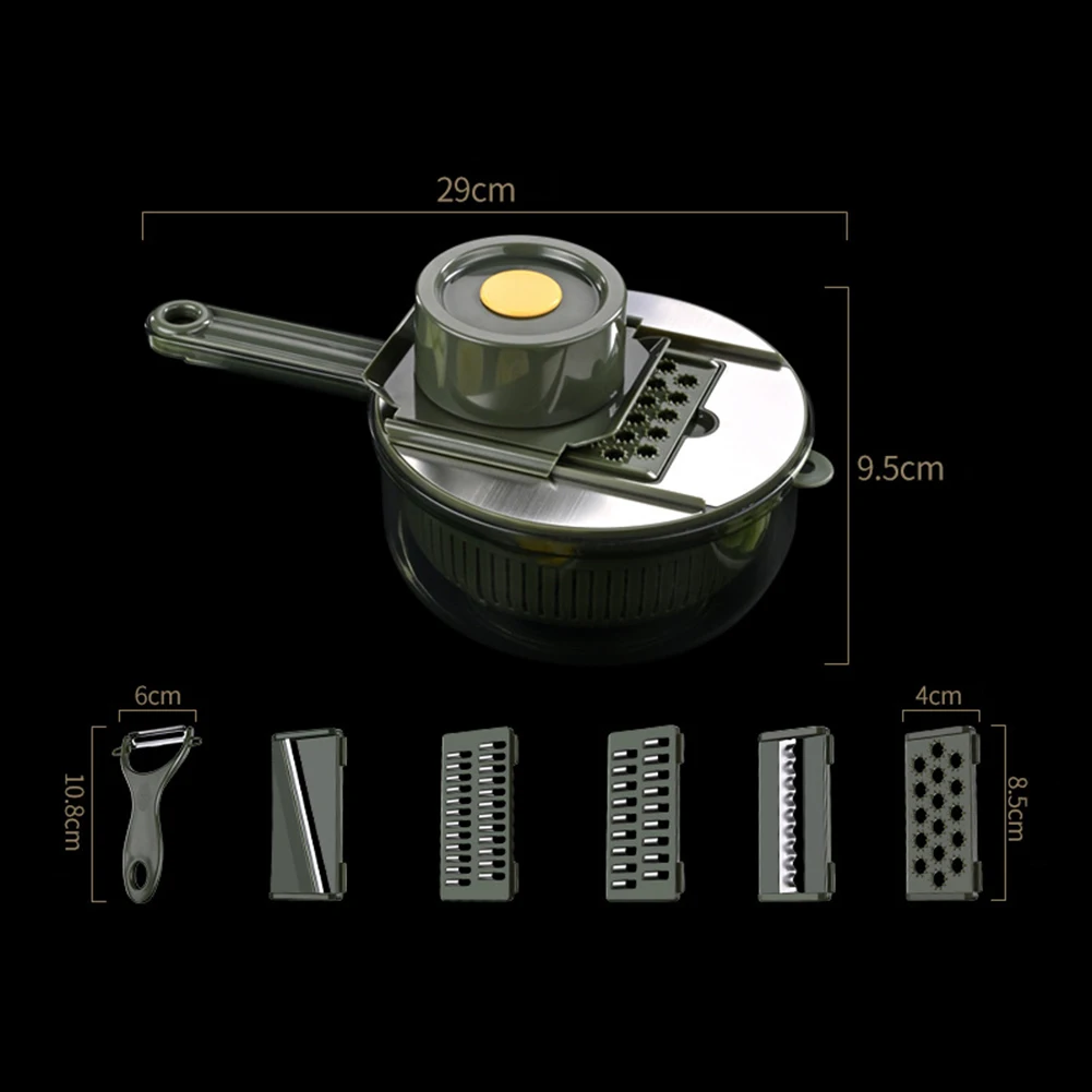 Multifunctional Potato Cutter With 6 Interchangeable Blades Vegetable Chopper