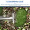 Cleaning Tools Foldable Garden Rake Leaf Fallen Leaves Foldable Garden Raker Foldable Garden Handle Steel Gardening Shrub Rake 3