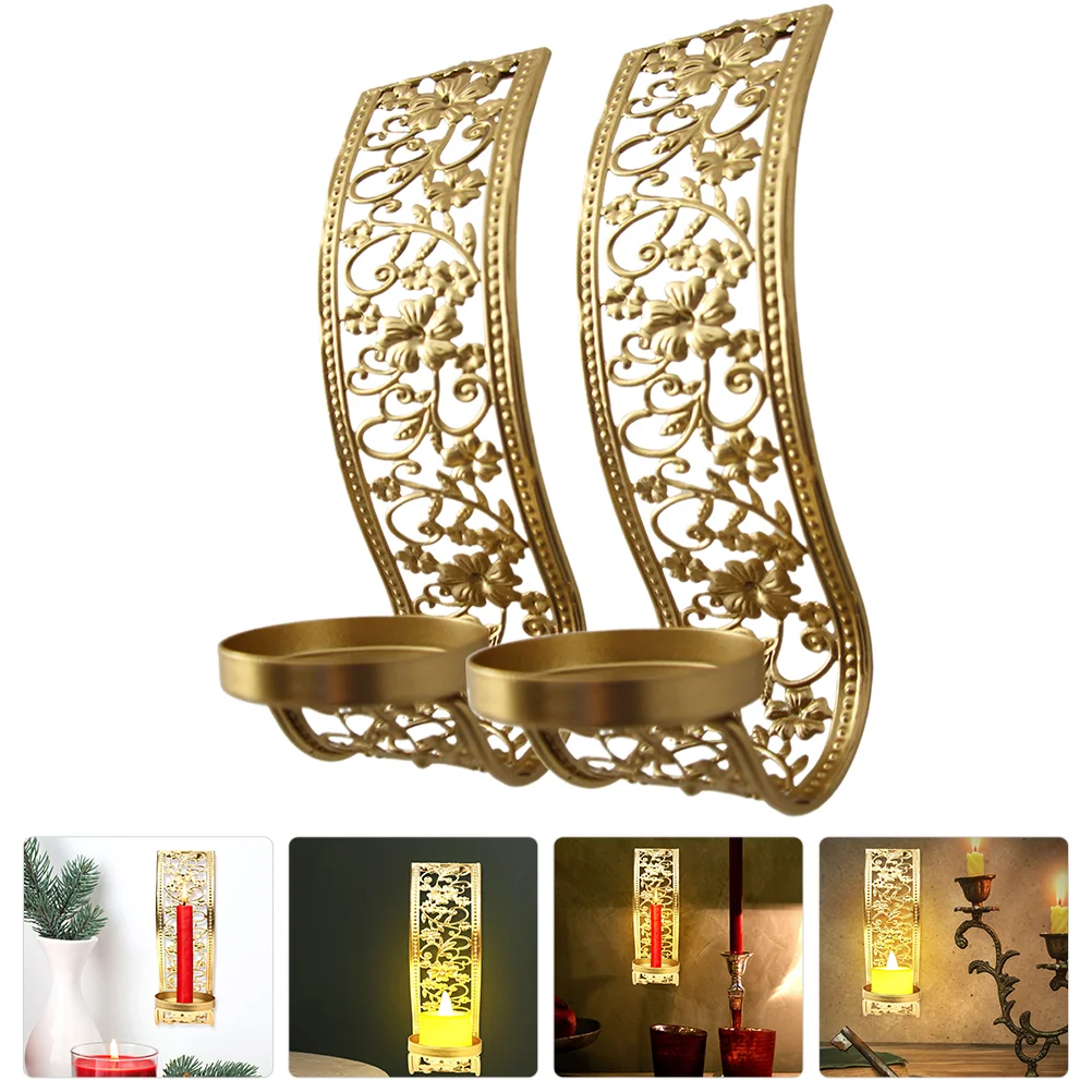 Candle holders Hollow Wall Candle Holders Middle East Style Metal Craft Wall Candle Stand Candlestick Holder