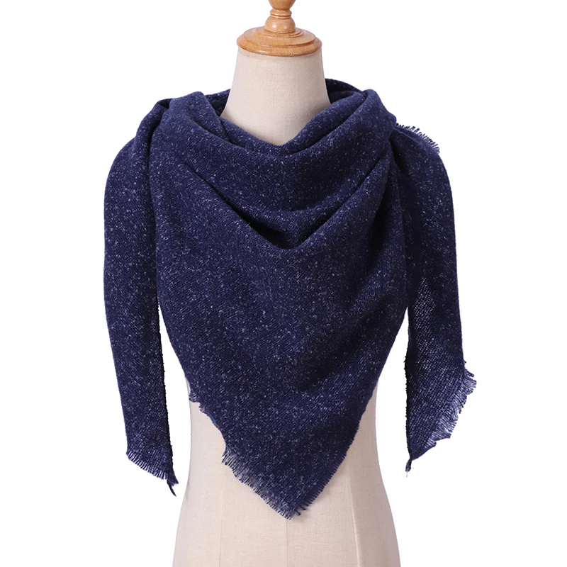 2021 new Cashmere Scarf For Women Plaid Knitted Triangle Pashmina Winter Warm Shawl Wraps Bufanda Female Soft Neck Echarpe