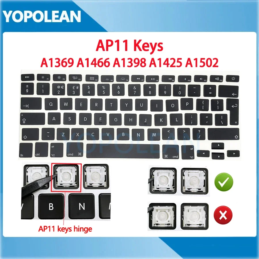 Keyboard Keycap AC07 AP11 Keys Keycap For Macbook Air A1369 A1466 Pro Retina A1398 A1425 A1502 2012 2013 2014 2015 Years