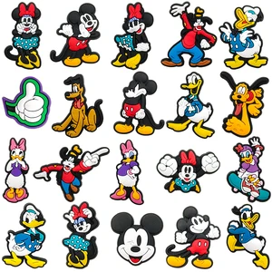 Hot Toys Disney Cute Mickey and Minne Shoes Charms Cartoon Clog Sandals Accessories DIY Shoe Decorate Buckle Girl Kids Giftsts