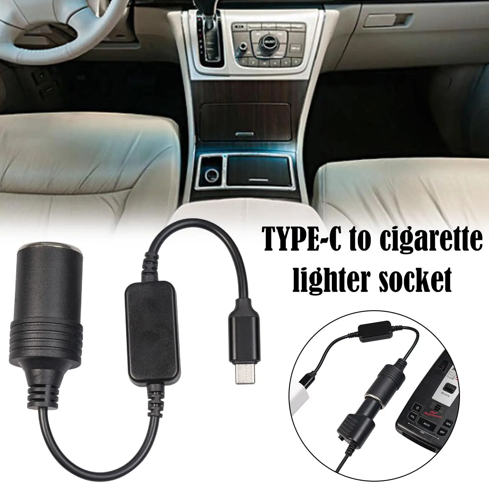 4/2Pcs presa accendisigari per auto USB C Type-C a 12V maschio a femmina adattatore accendisigari cavo di alimentazione  34