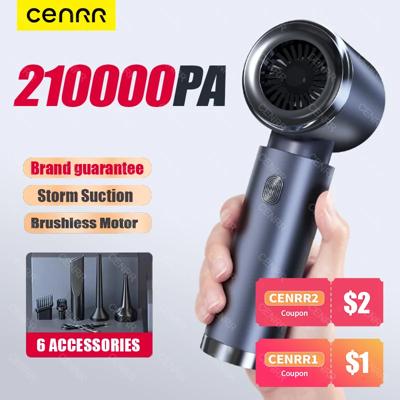 Car Vacuum Cleaner Strong Suction 210000PA Dual-Purpose Cordless Vacuum Cleaner Wireless Handheld Mini Blower for Home Appliance Car Vacuum Cleaner Strong Suction 210000PA Dual-Purpose Cordless Vacuum Cleaner Wireless Handheld Mini Blower for Home Appliance