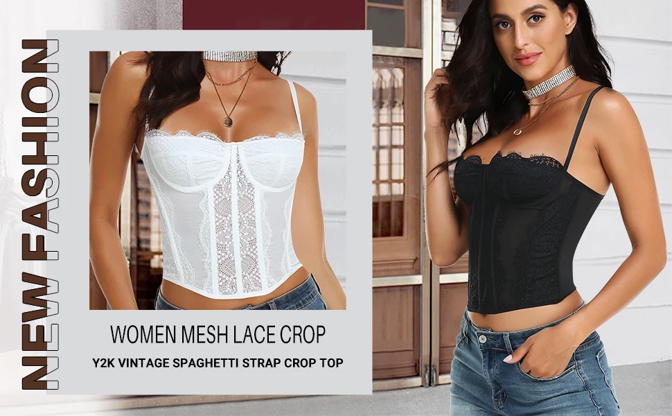 Description Picture 2 of item1pc Lace Bustier Corset Tops for Women Sexy Going Out Party Club Top with Buckle Sexy Wedding/Party Wear Waist Trainer Vest