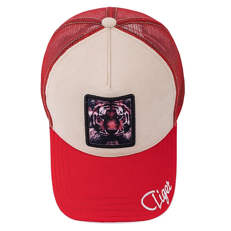 Unisex Animal Hat Tiger Pattern Patch Design Suede Sun Hat Summer Outdoor Fashion Animal Baseball Cap For Men Women ﻿