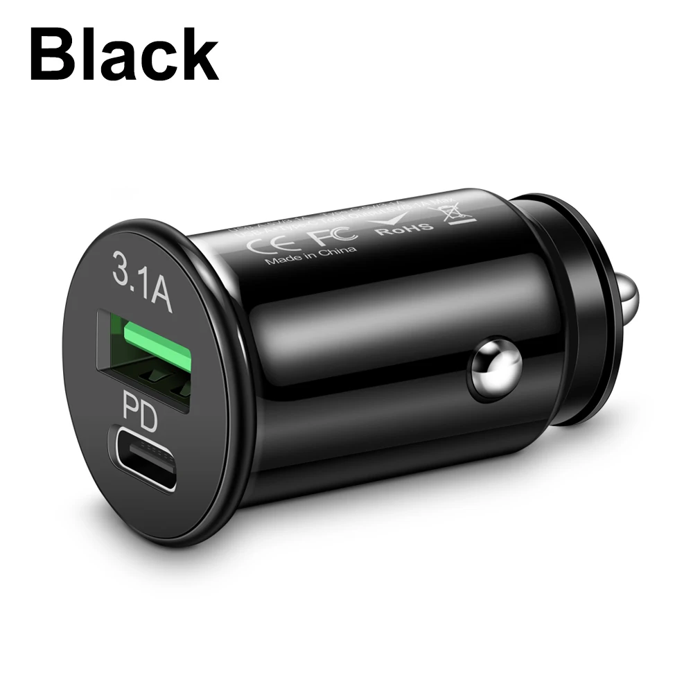 3.1A 15W USB C Car Charger Type C PD Fast Charging USB Car Phone Charger For iPhone 13 14 Pro Xiaomi Huawei Samsung