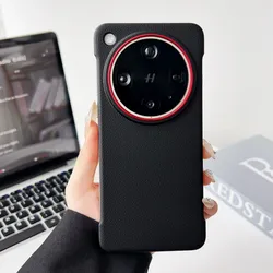 Sleek Hard PU Leather Skin Ultra-Thin Protective Phone Case for Find X8 (Black)