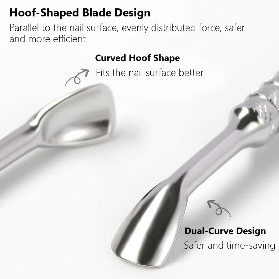 Double-Head Angled Hoof Cuticle Pusher Stainless Steel Bevel Nail Art Pusher Manicure Stick nail art pusher manicure tools nail manicure tools nail manicure sticks manicure pedicure tools cuticle pusher