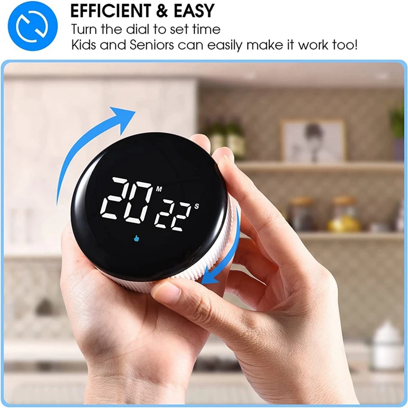 Rechargeable Kitchen Timers,Magnetic Productivity Timer With LED