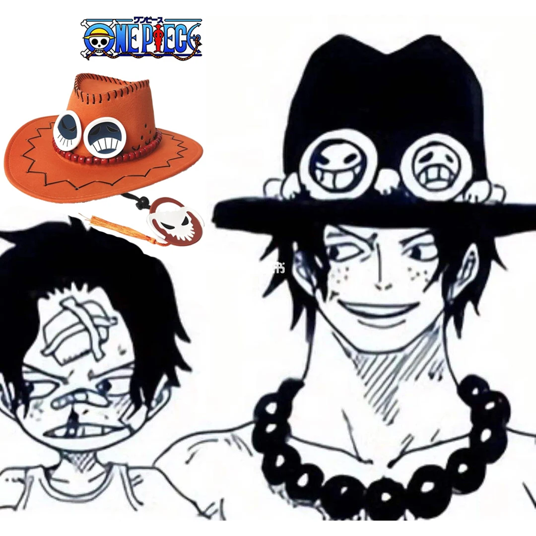 ONE PIECE Cosplay Ace Luffy Straw Hat Anime Character Props Cowboy Hat ...