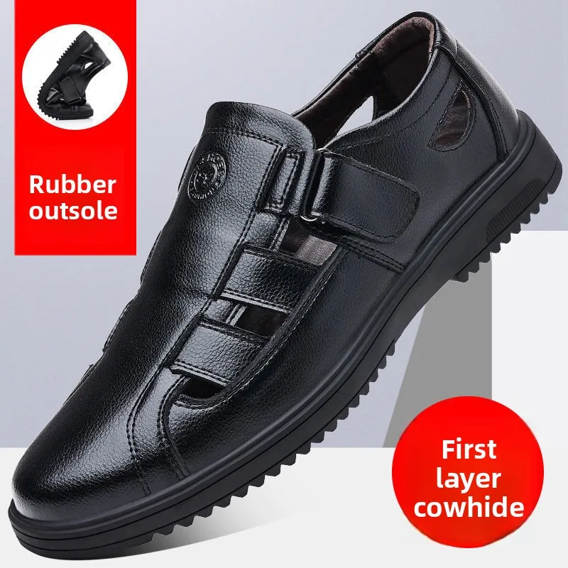 Breathable Leather Men's Casual Summer Sandals