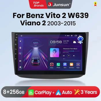 Junsislav CarPlay Android Auto Radio de coche para mercedes-benz Vito 2 W639 Viano 2 2003-2015 sistemas inteligentes GPS estéreo Multimedia 1