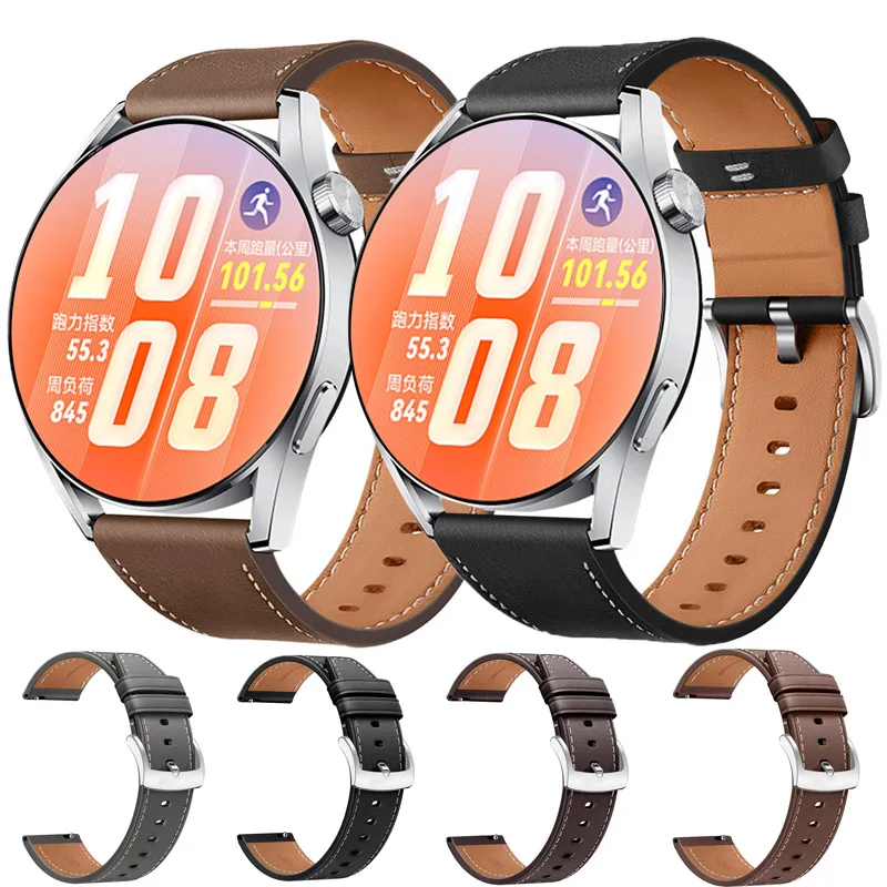 Premium Genuine Leather Watch Strap with Quick Release - 20mm/22mm, Unisex Timeless Design