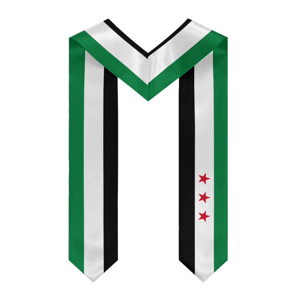 Neck Wrap Graduation Shawl Syria Flag 1932-1963 Coalition & United States Stole Sash Honor Study Aboard International Students