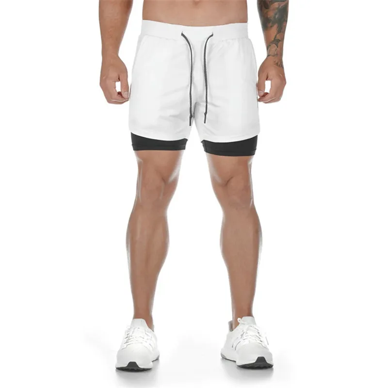 mens casual summer shorts Summer Men's Running Shorts 2 In 1 Sports Gym Fitness Quick Dry Workout Shorts Training Clothing Double Layer Men Sports Shorts casual shorts for women