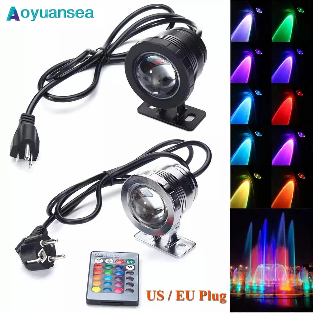 Led solar spotlight Led solar light Solar light RGB Underwater LED Spotlight Bulb AC 110V 220V DC 12V 15W 10W Landscape Lamp Flood Light Outdoor Garden Fountain Pool Decoration