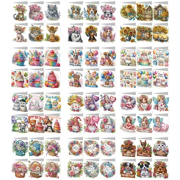 6Pcs Diamond Art Greeting Cards – Handmade for Christmas, Birthday & More 1