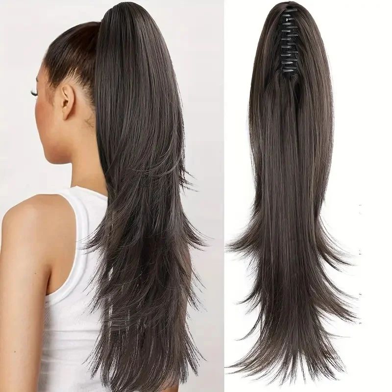 Heat Resistant Synthetic Hair Claw Clip Ponytail Extension