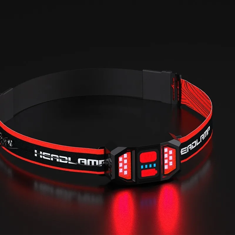 USB Rechargeable COB Strong Light Mini Headband Camping Search Torch Fishing Running Headlight