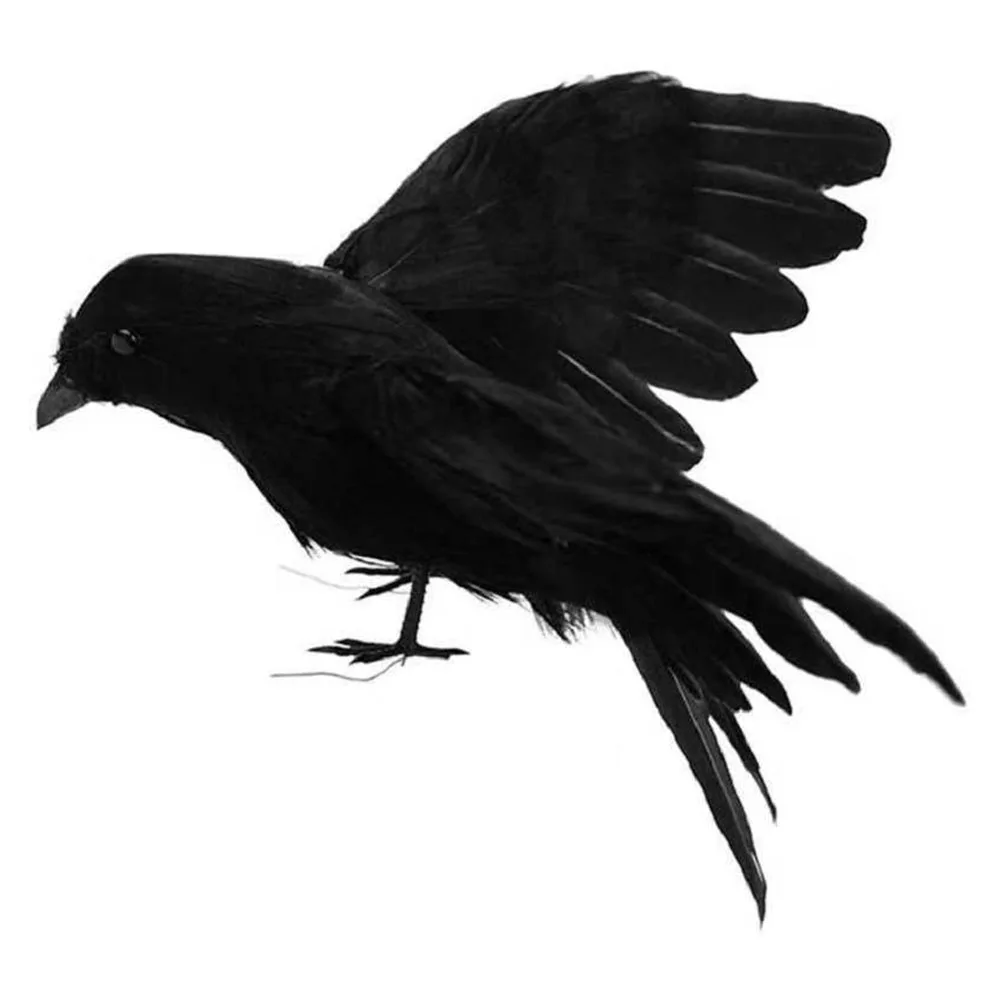 

Brand New Halloween Decor Fake Crow Black Decor Birds Fake Crow Feather + Plastic Halloween Hunting Movie Prop