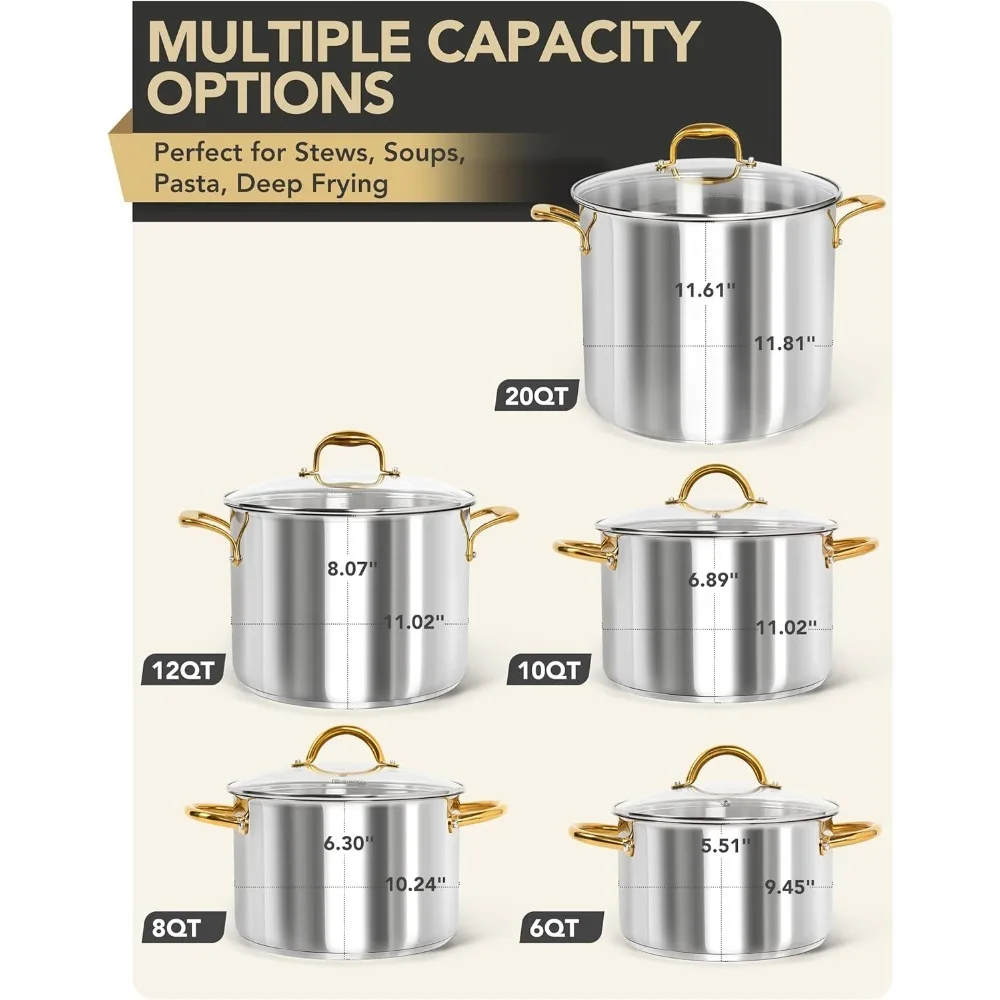 Michelangelo Stainless Stock Pot 6