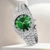 4pcs Men's Casual Quartz Watch Alloy Strap With Date Silver And Alloy Rhinestone Cuban Chain Bracelet Necklace And Alloy Cross P 3
