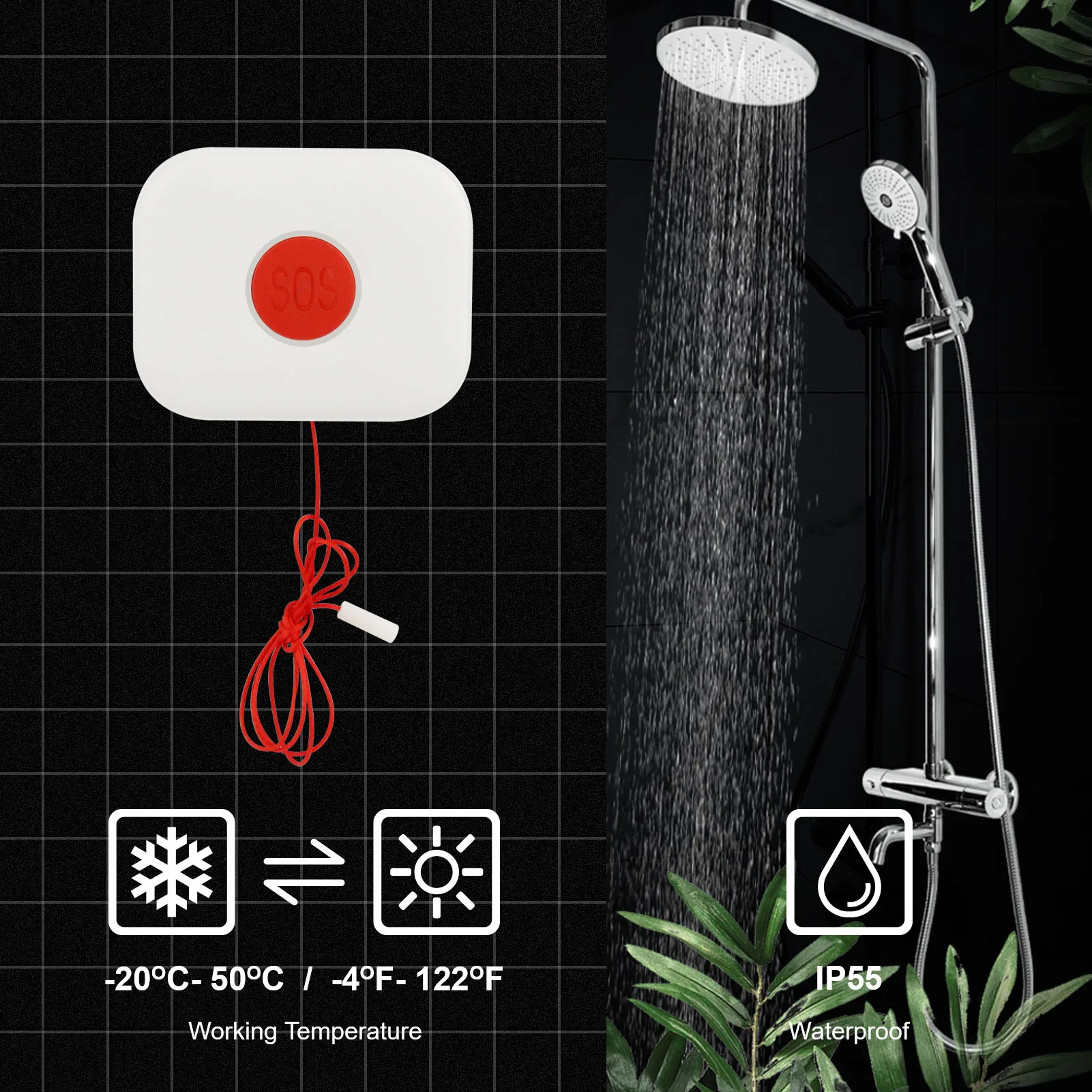 Allarmi personali intelligenti WiFi, pulsante di allarme SOS per anziani interruttore di emergenza intelligente per Tuya per Alexa Google Assistant sistema di allarme di sicurezza domestica