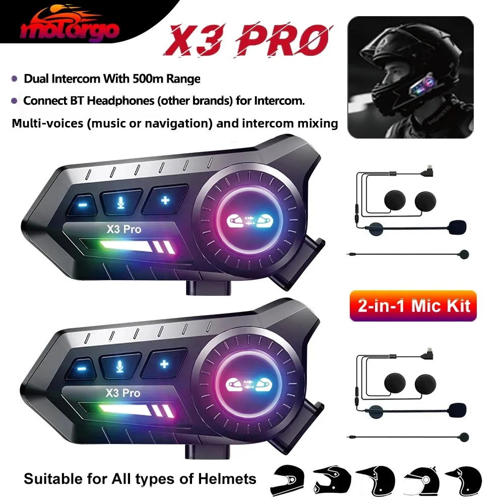 X3 pro Motorcycle Bluetooth Intercom