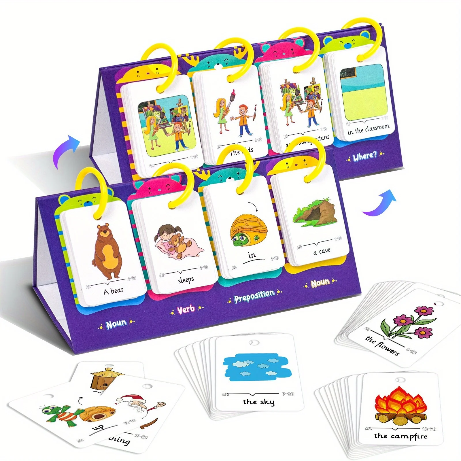 Sentence-Making Exercises Flip Chart Sentence Educational Learning Tool Vocabulary Building Special Education Speech Therapy 4