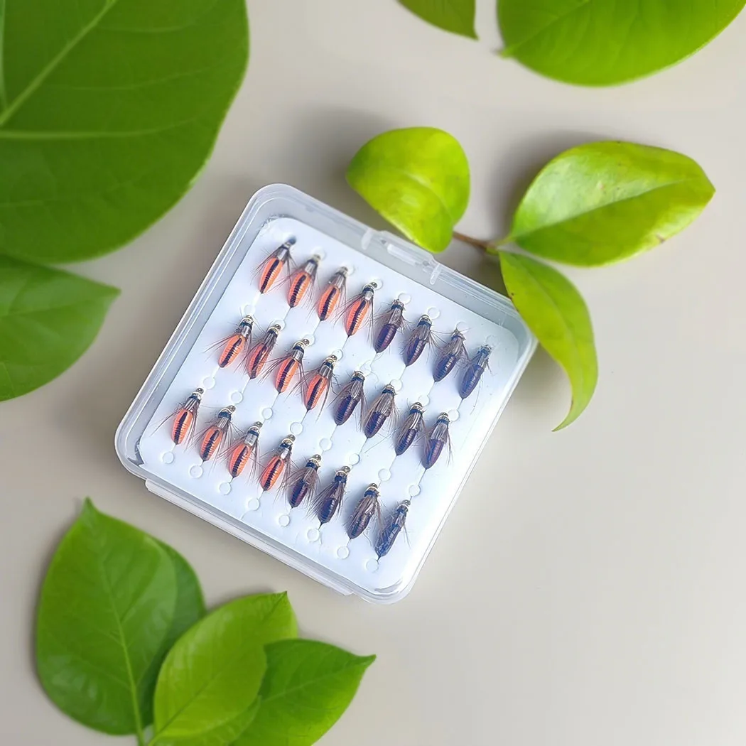 Fliegenfischen-Fliegen-Set, 24–100 Stück, Fliegenfischen-Sortiment, Trocken-/Nassfliegen, Nymphen-Fliegen, für Barsch, Forelle, Lachs, Angelköder – Detail 11