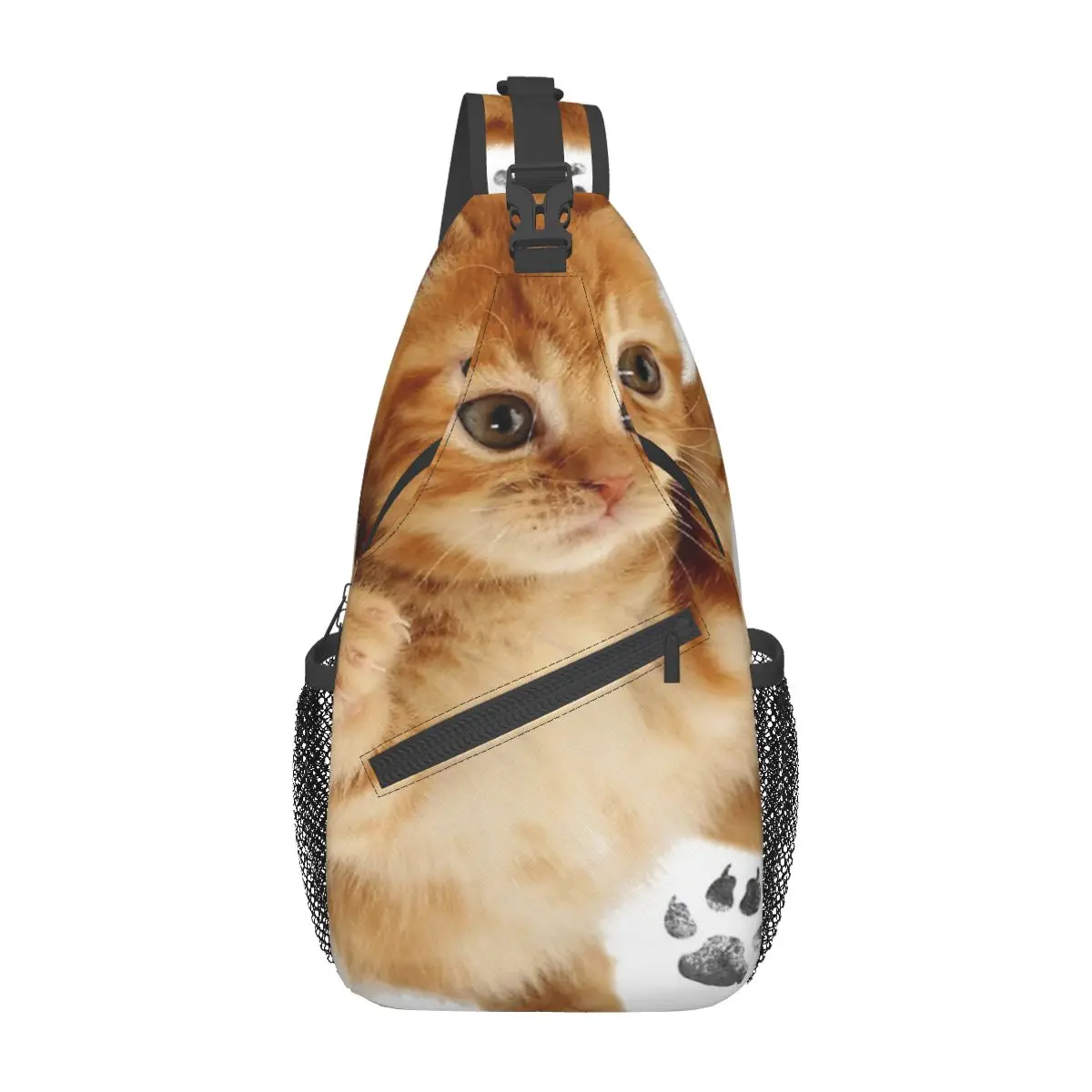 

Нагрудная сумка с милым котом для влюбленных, персонализированная прочная дорожная нагрудная сумка через плечо, настраиваемая