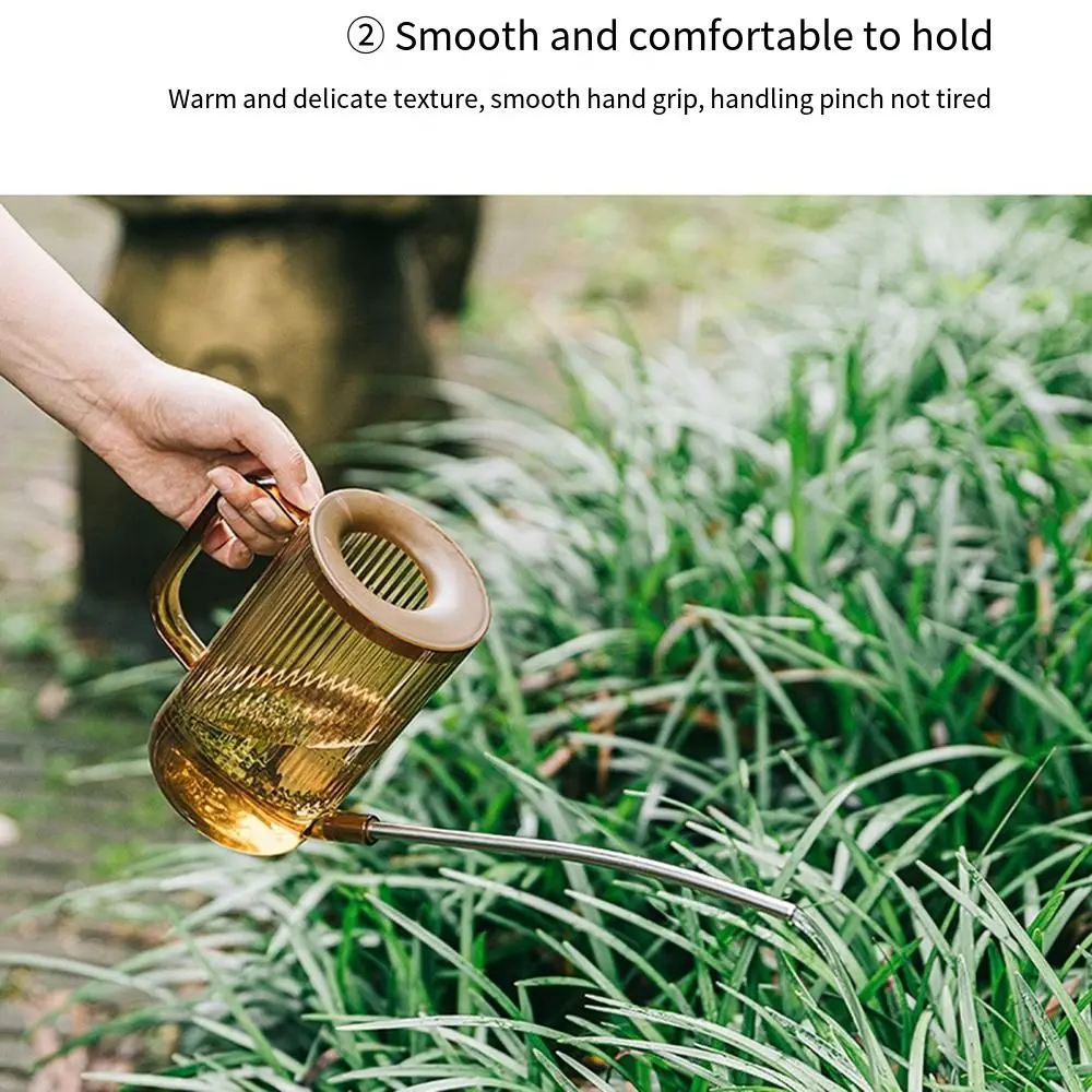 Stainless Steel Flower Watering Kettle Clear Measurable Scale Long-mouth Watering Detachable Spout Leak-proof
