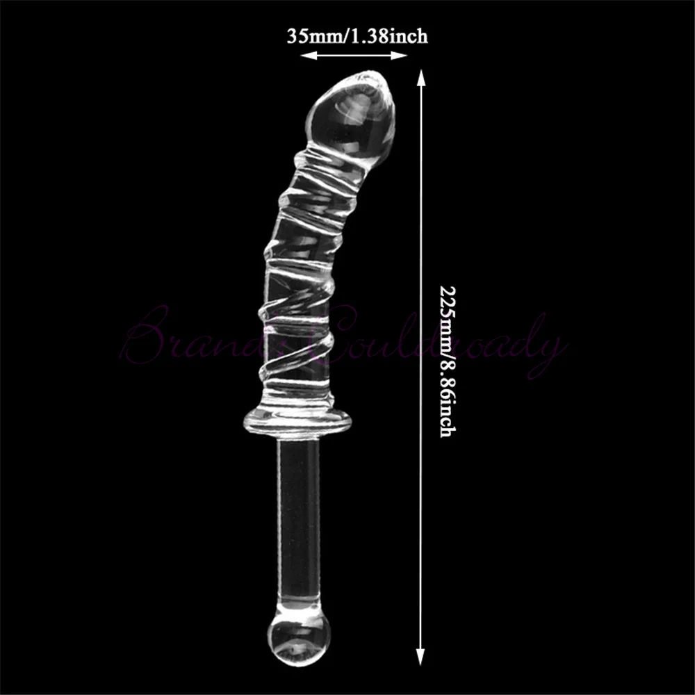 230mm Crystal Dildo Glass G-spot Stimulator Clitoris Massager Anal Butt Plug Clitoris Female Masturbation Sex Toys for Women